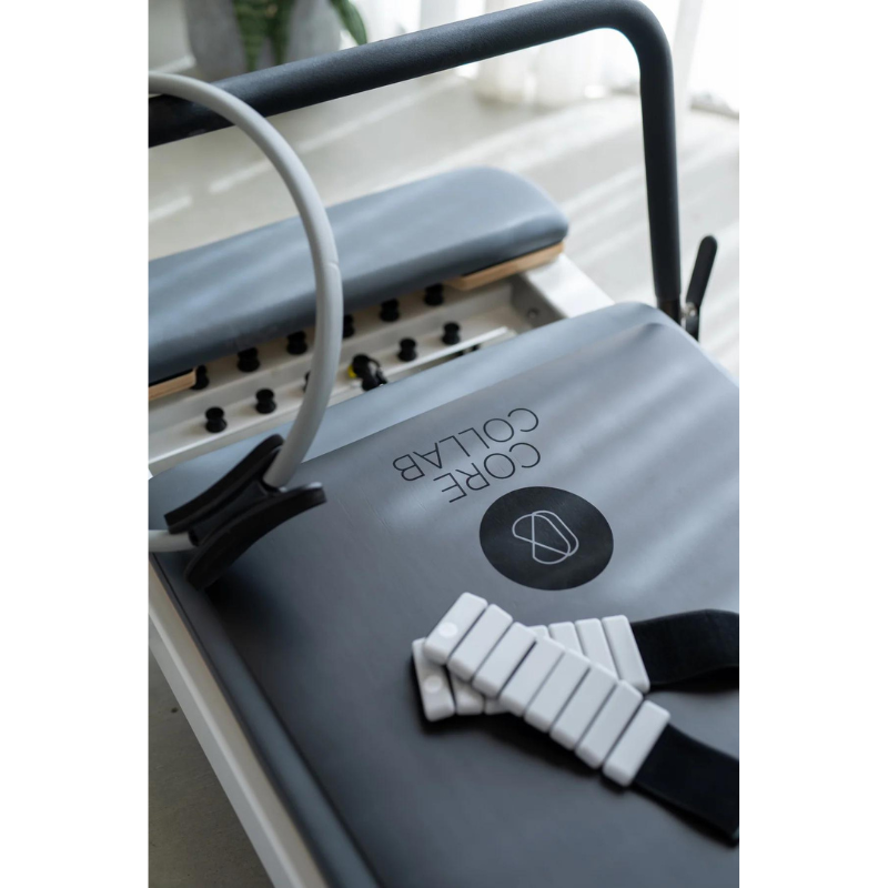 Core Collab The Queen Folding Pilates Reformer Close-up View with Accessories