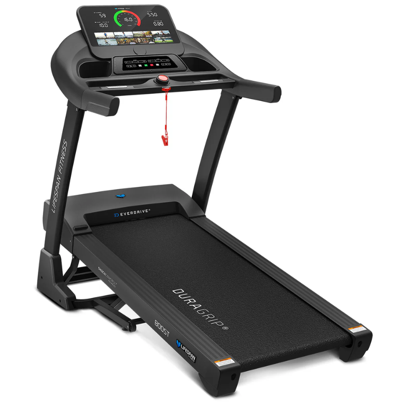 Inclined state of Lifespan Fitness Boost Treadmill
