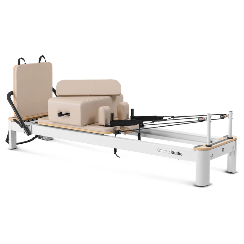 Lifespan Fitness Contour Studio Commercial Pilates Reformer Machine in Beige colour with all accessories