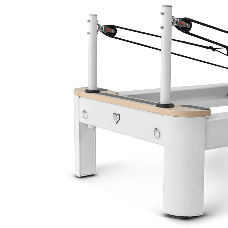 Close-up of the rope pulleys on the Lifespan Fitness Contour Studio Commercial Pilates Reformer Machine
