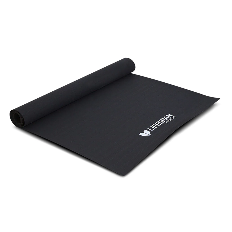 Lifespan Fitness Exercise Equipment Floor Protection Mat that's half rolled up