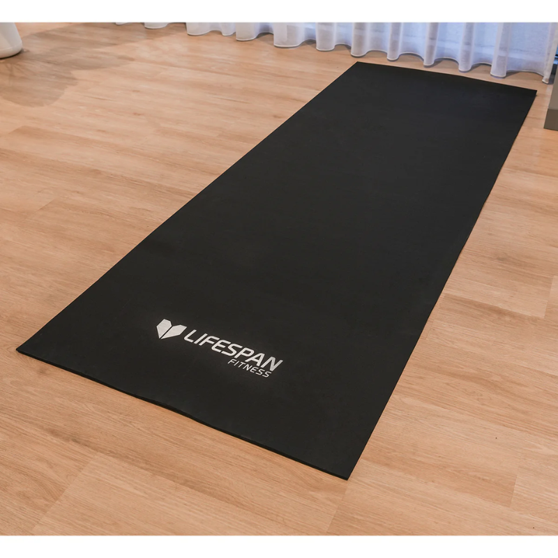 Top view of the Lifespan Fitness Exercise Equipment Floor Mat inside a studio