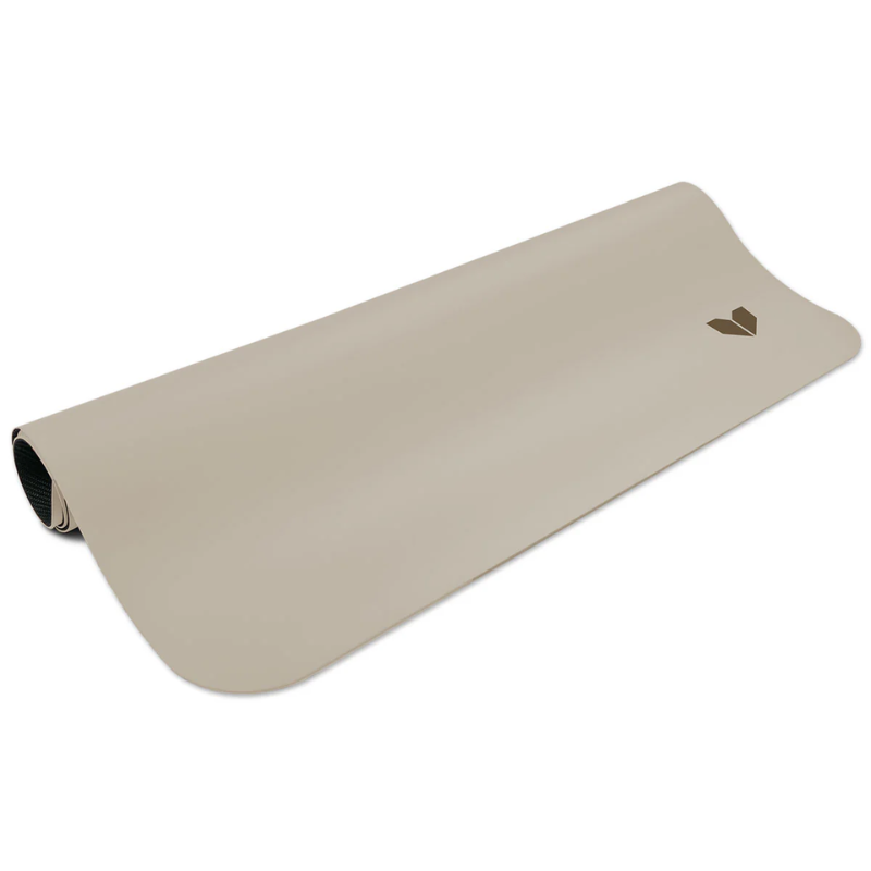 Lifespan Fitness Pilates Reformer Mat in Beige in half-rolled position