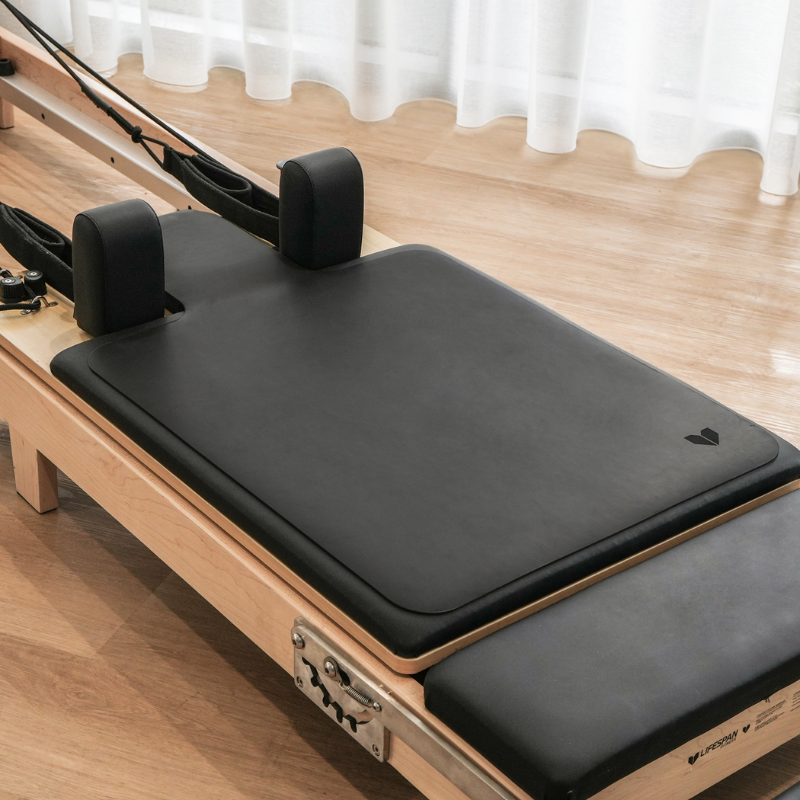 Lifespan Fitness Pilates Reformer Anti Slip Mat on a reformer in a studio