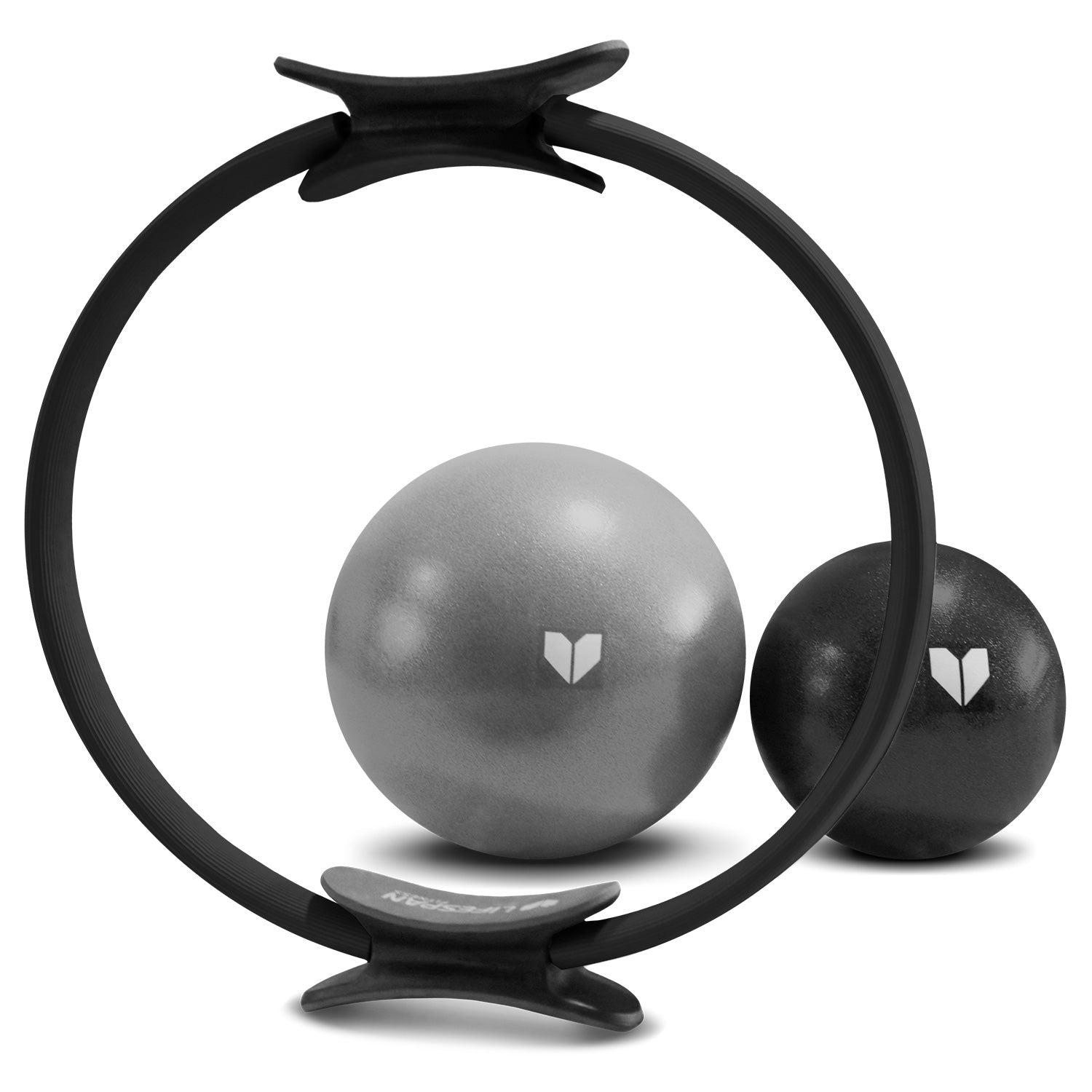Close-up of the Pilates ring in the Lifespan Fitness 38cm Pilates Ring + 15cm Small + 22cm Medium Pilates Ball Pack