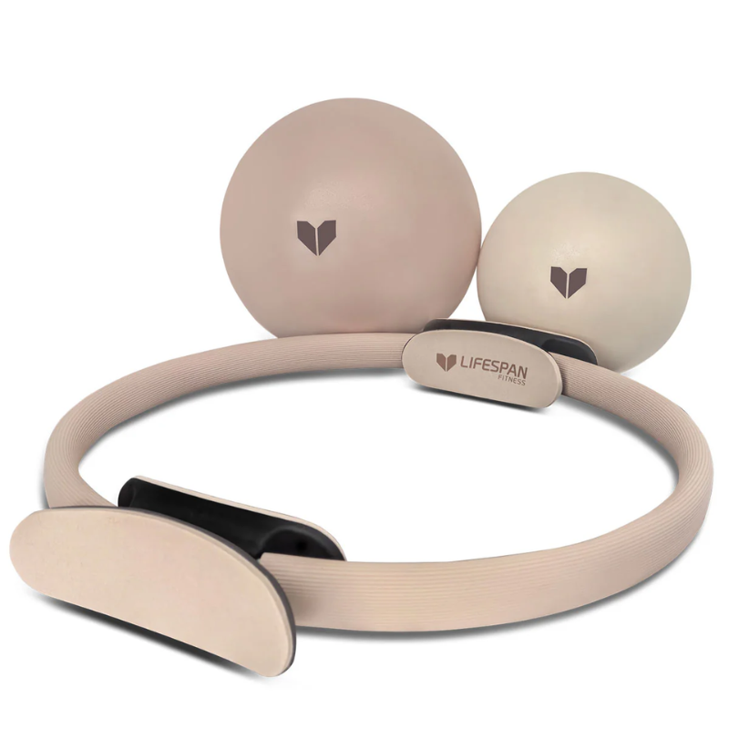 Main image of the Lifespan Fitness Pilates Ring + Small and Medium Pilates Balls Pack in Seashell colour
