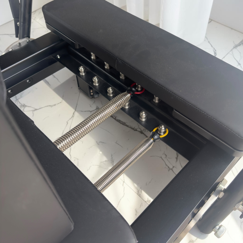 German springs on the Milaron Pearl V3 Pilates Reformer Machine in Noir