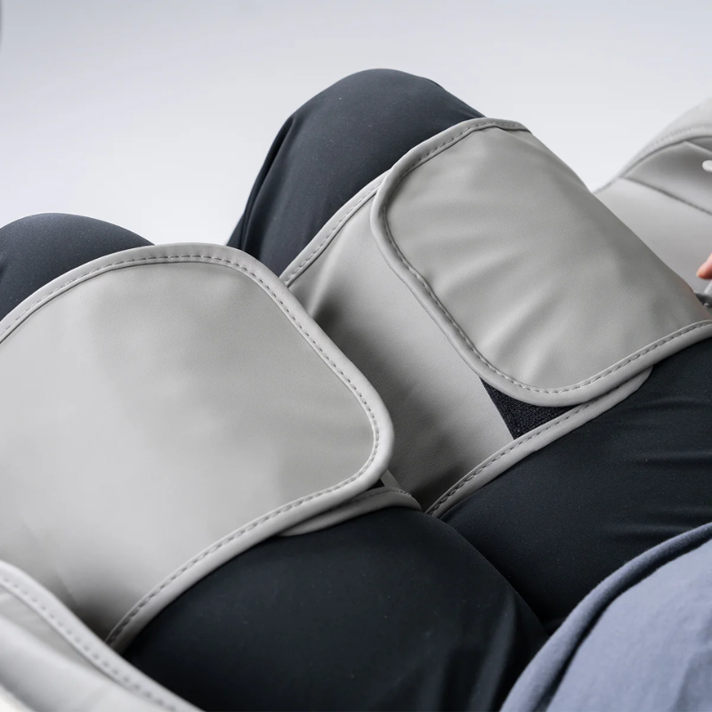 Close-up of leg attachments on the ReGen8 LuxCloud Air Zero Gravity Heated Massage Chair