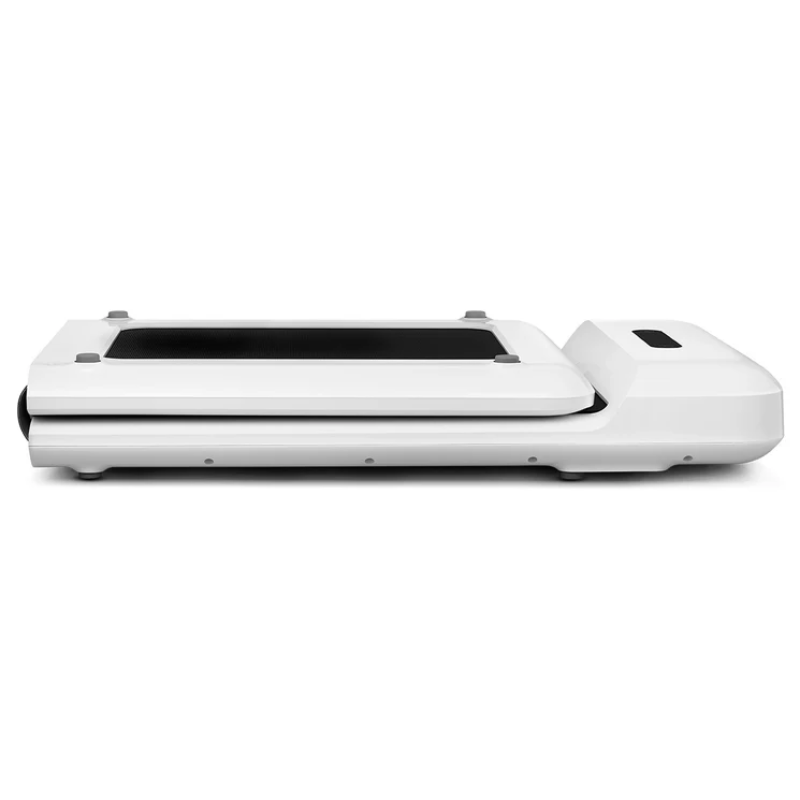 Side view of the WalkingPad C2 Compact Folding Treadmill in White in a folded position