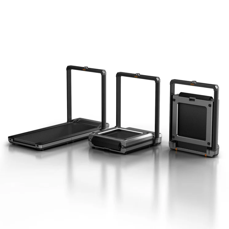 Three different folded and unfolded positions of the WalkingPad MX16 Folding Treadmill