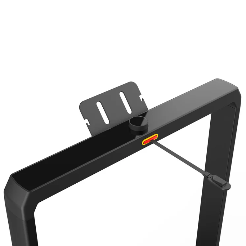 Close-up of the phone holder on the WalkingPad MX16 Double-Fold Treadmill
