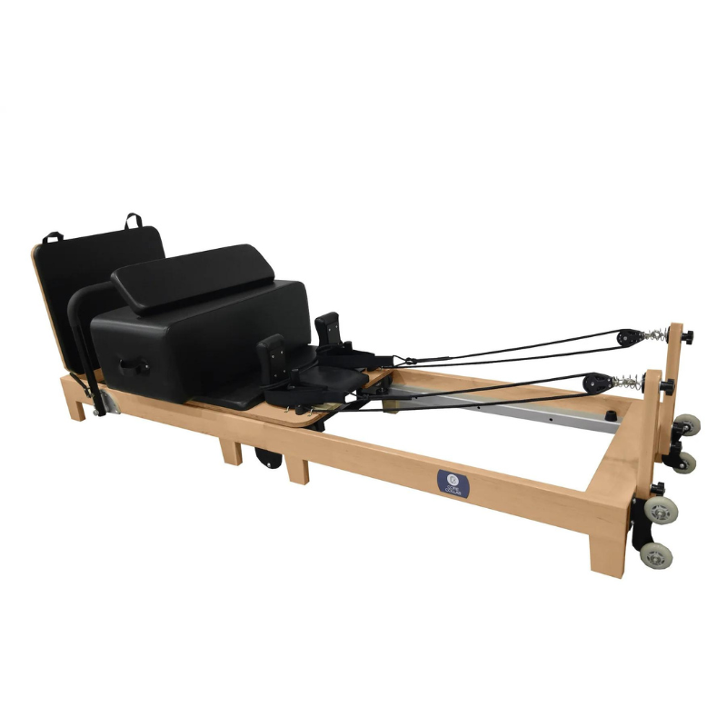 Core Collab Foldable Eco Pilates Reformer - Customised by You in Black - Full View