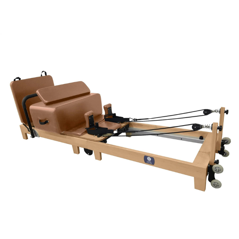 Core Collab Foldable Eco Pilates Reformer - Customised by You in Tan - Full View