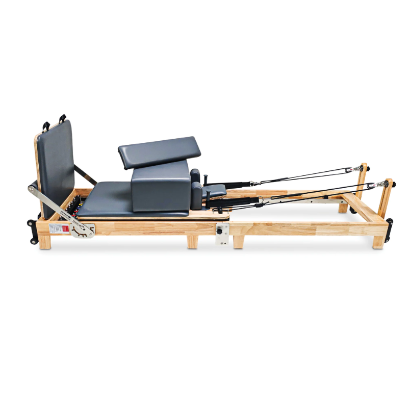 Main shot of the Impact Fitness Foldable Reformer Pilates Equipment in Dark Grey colour