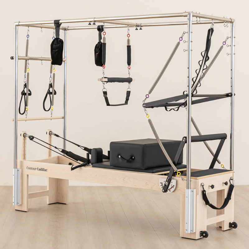 Lifespan Fitness Contour Cadillac Pilates Reformer with Full Trapeze inside a studio
