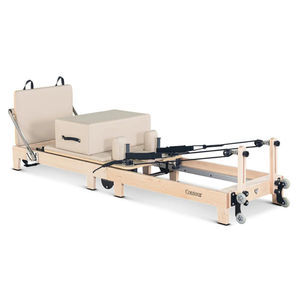 Main shot of the Lifespan Fitness Contour Folding Wooden Pilates Reformer Machine in Beige