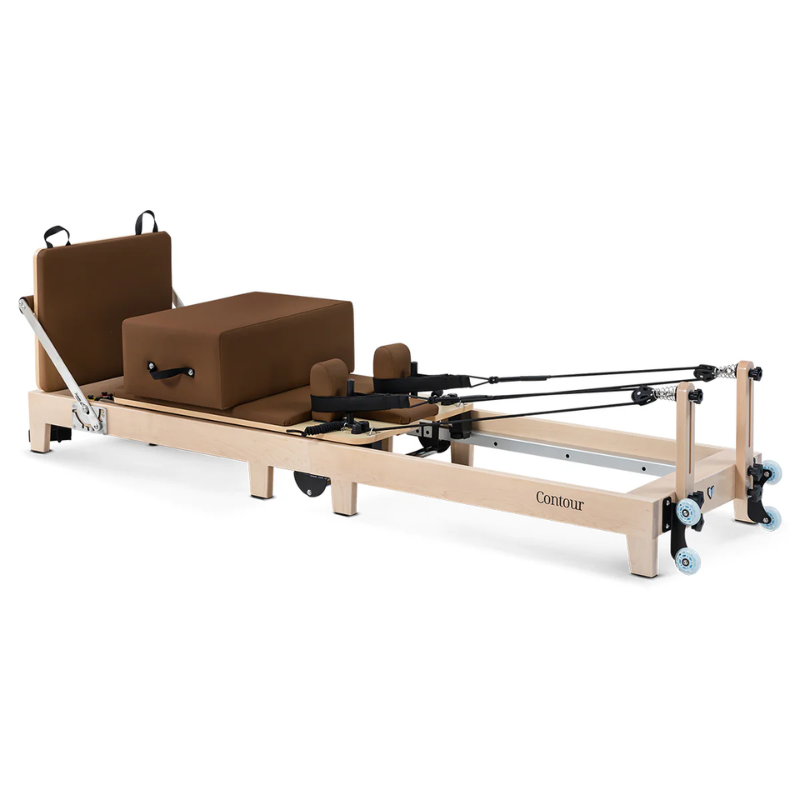 Main photo of the Lifespan Fitness Contour Folding Wooden Pilates Reformer Machine in Espresso colour 