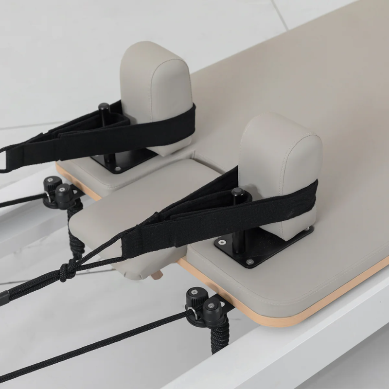 Close-up of the carriage on the Lifespan Fitness Contour Pro Aluminium Pilates Reformer Machine in Hepburn