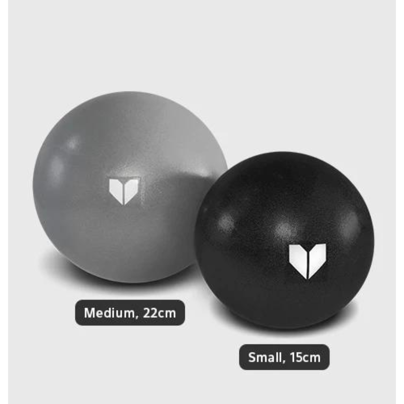 Lifespan Fitness Pilates Balls with dimensions showing 22cm for medium and 15cm for small.