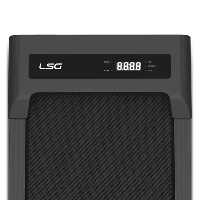 Closer view of the control panel on the LSG Steps A1 Walking Pad Portable Treadmill