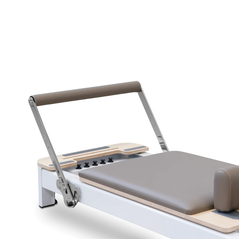 Close-up of the foot bar on the Reeplex Aluminium Flex Series Pilates Reformer Machine