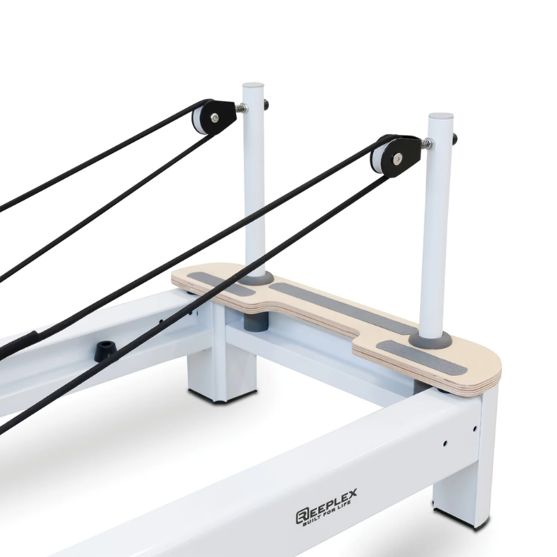 Rope pulleys on the Reeplex Aluminium Flex Series Pilates Reformer Machine