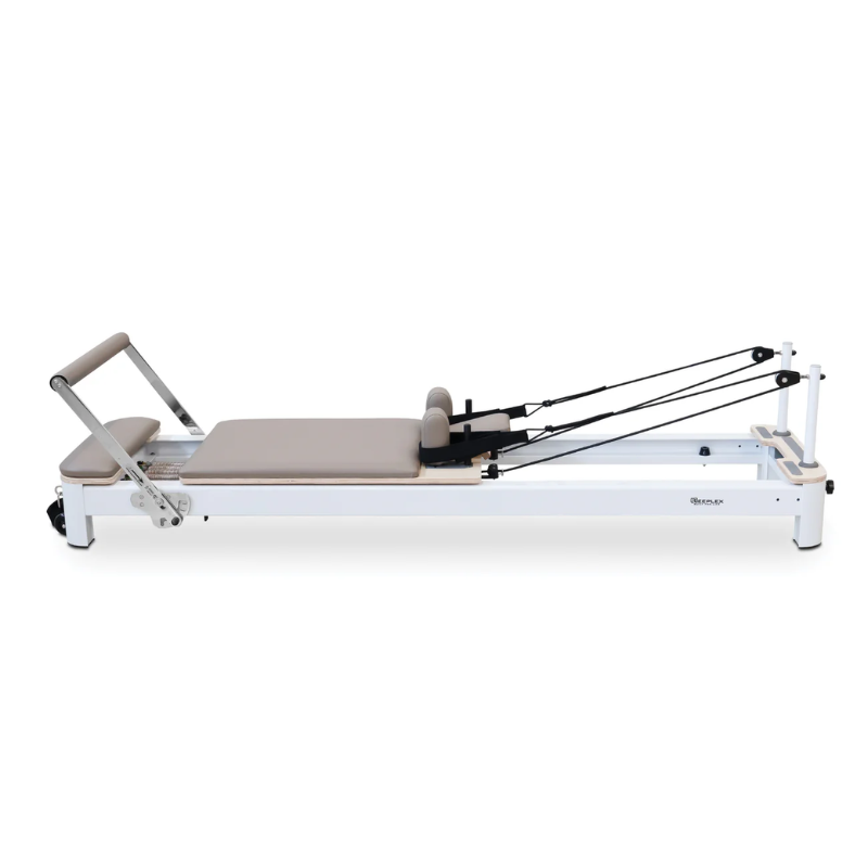 Side view of the Reeplex Aluminium Flex Series Pilates Reformer Machine without accessories