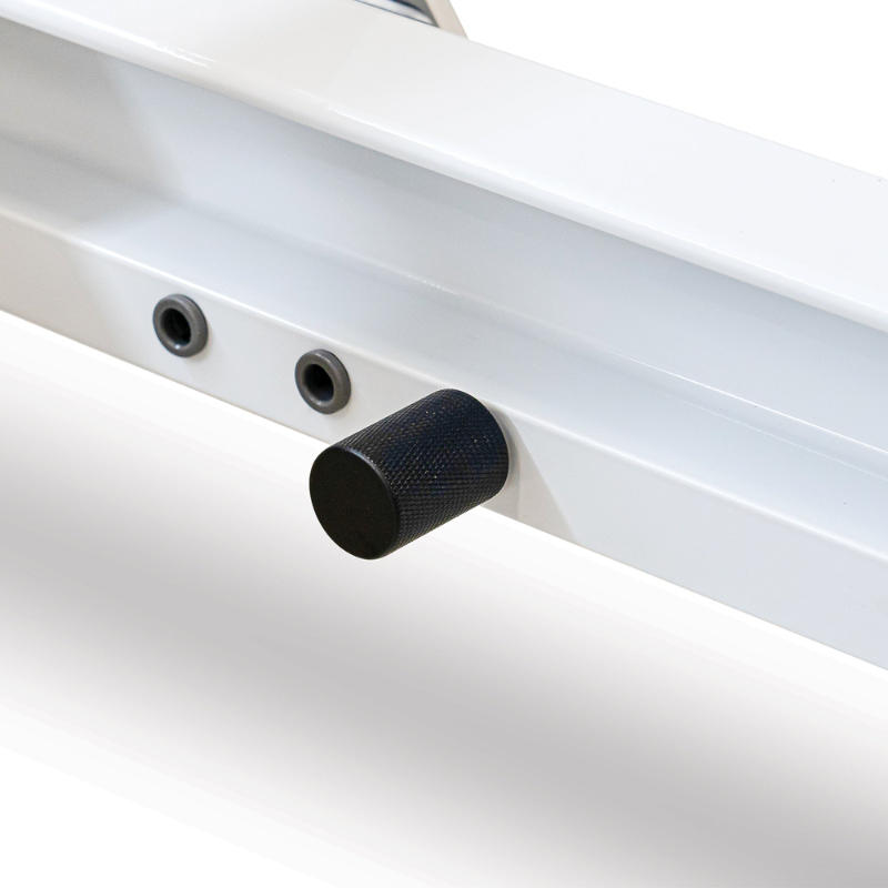 Close-up of the carriage stopper on the Reeplex Aluminium Flex Series Pilates Reformer Machine