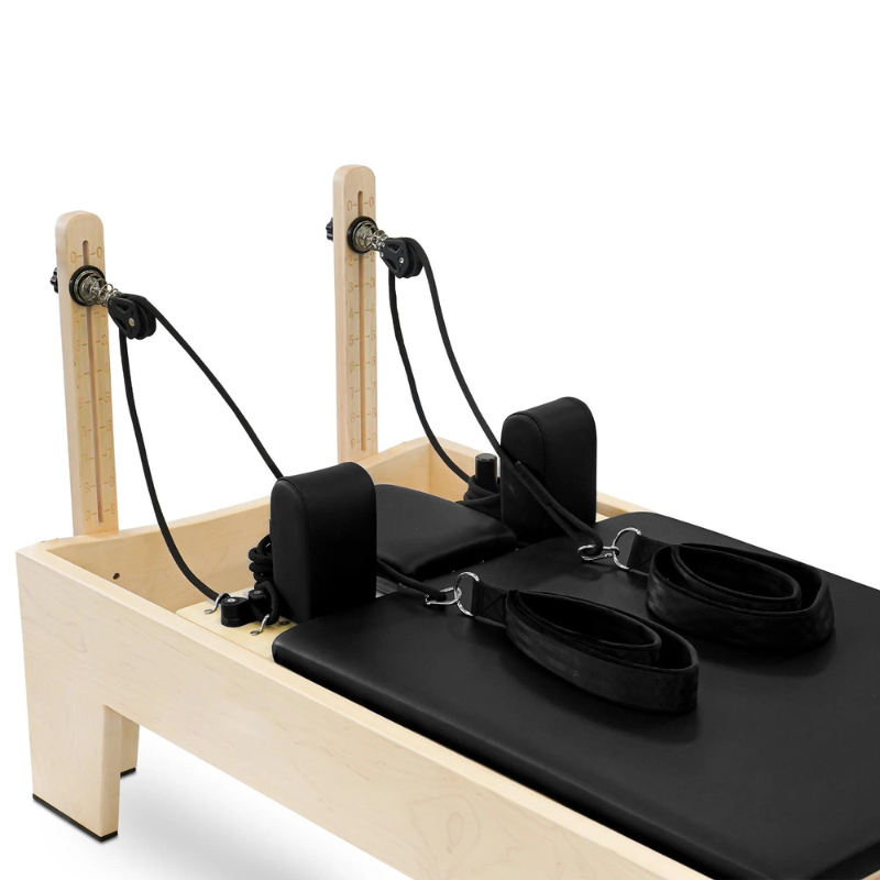 Reeplex Pilates Reformer Pro Maple Wood Studio Series Pulleys Close-up