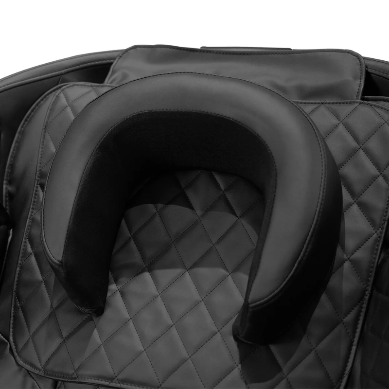 Close-up of the headrest on the ReGen8 LuxCloud Air Zero Gravity Heated Massage Chair in Black