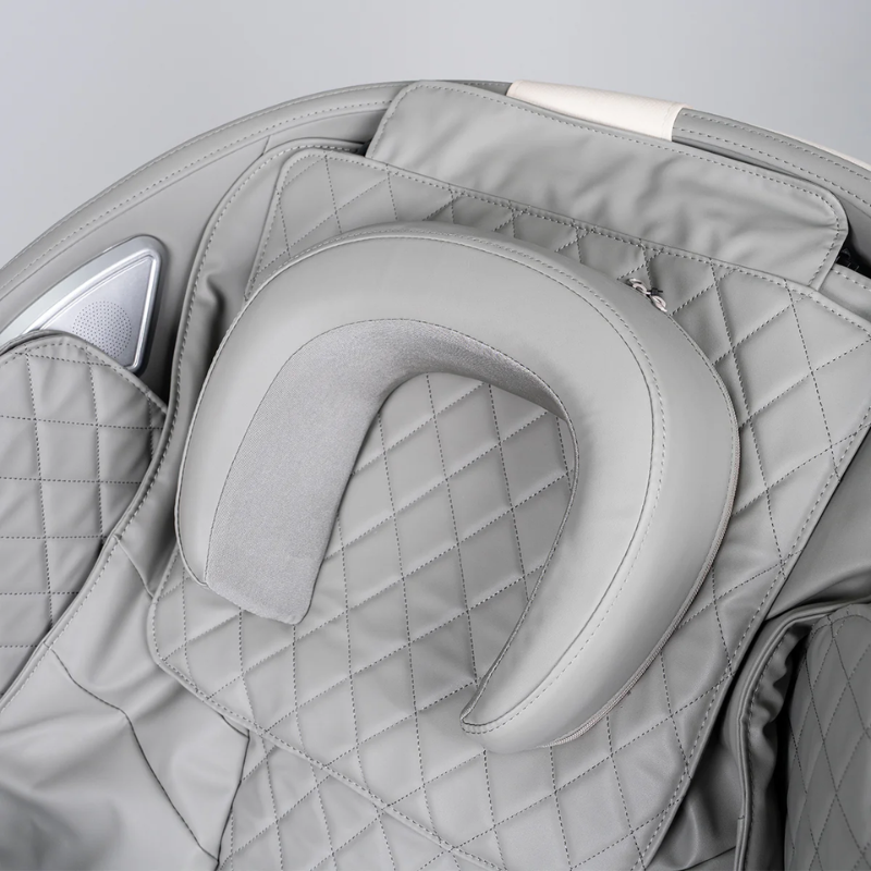 Close-up of the headrest pillow on the ReGen8 LuxCloud Air Zero Gravity Heated Massage Chair