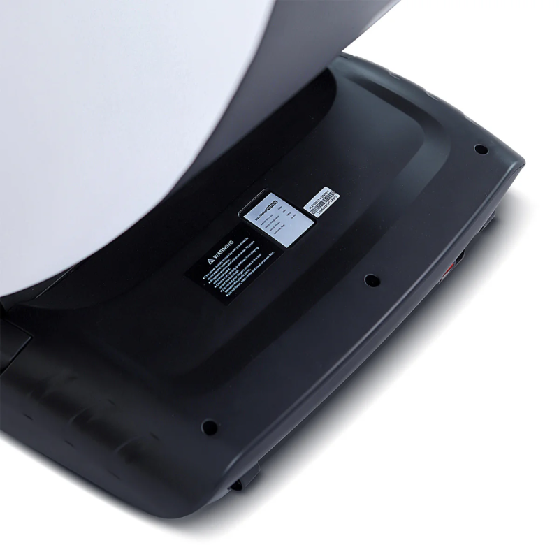 Close-up of the bottom back panel with transport wheels on the Regen8 LuxCloud Premiere Premium Zero Gravity Massaging Chair