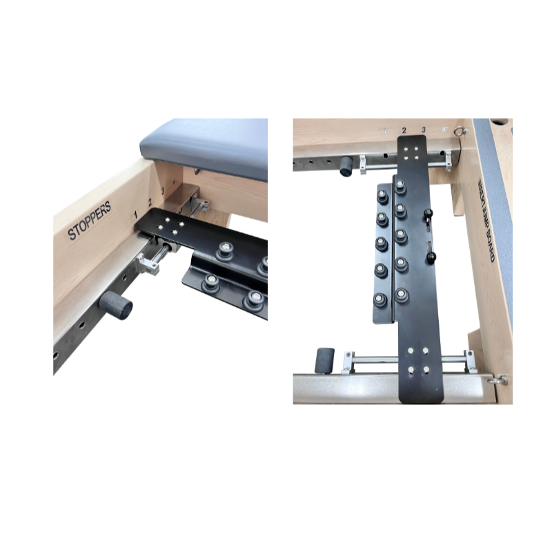 Spring bar on Volt Q2 Maple Wood Studio Pilates Reformer