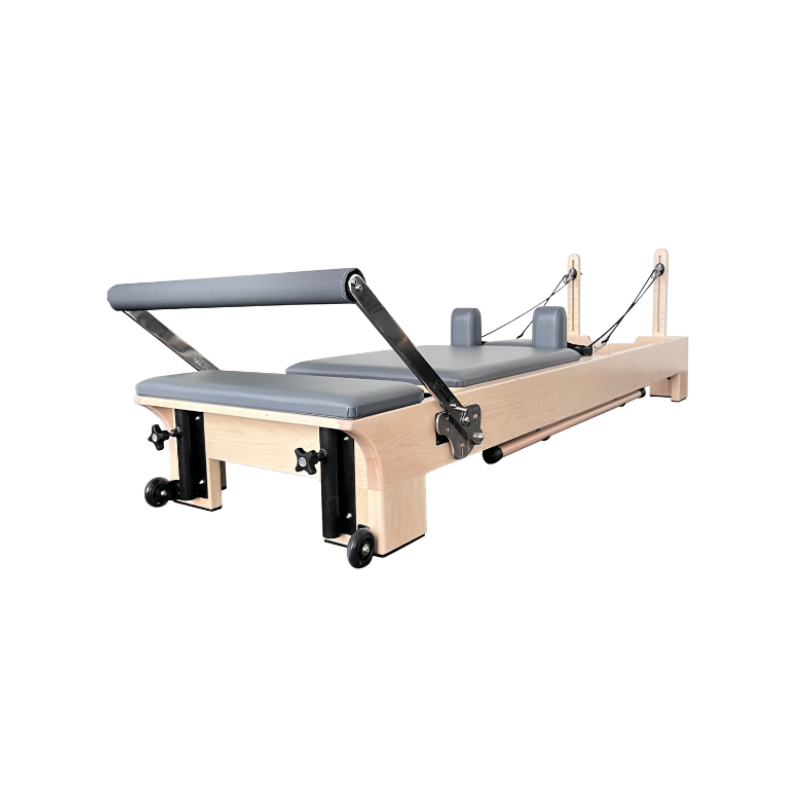 Volt Q2 Maple Wood Studio Pilates Reformer front three-quarter angle