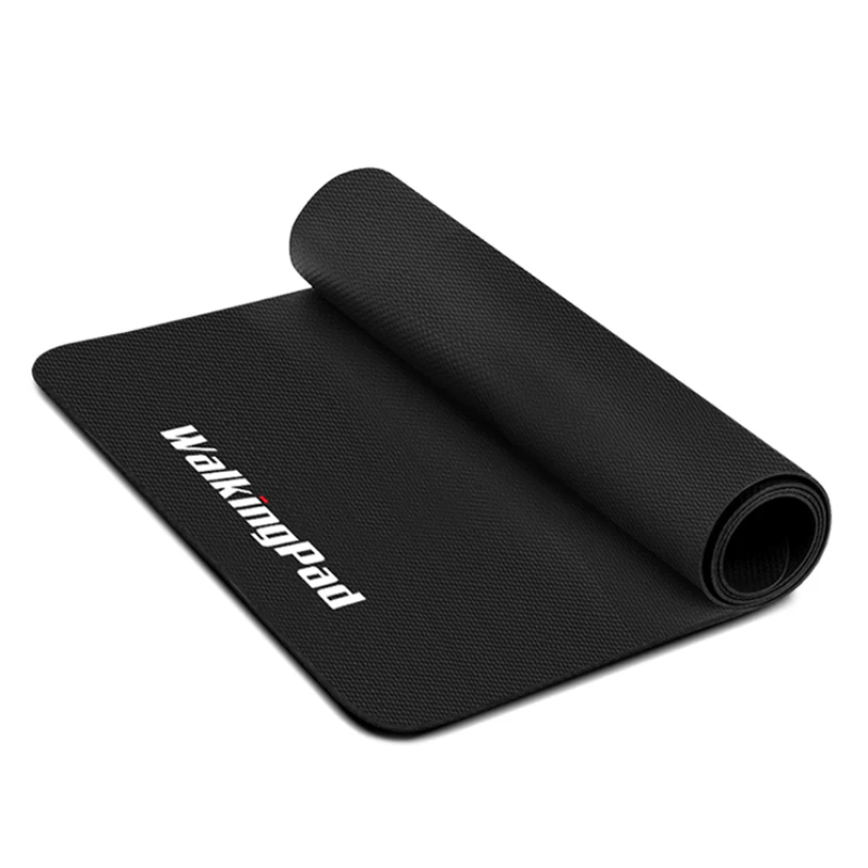 Side angle view of the Walking Pad Treadmill Mat in a half-rolled position